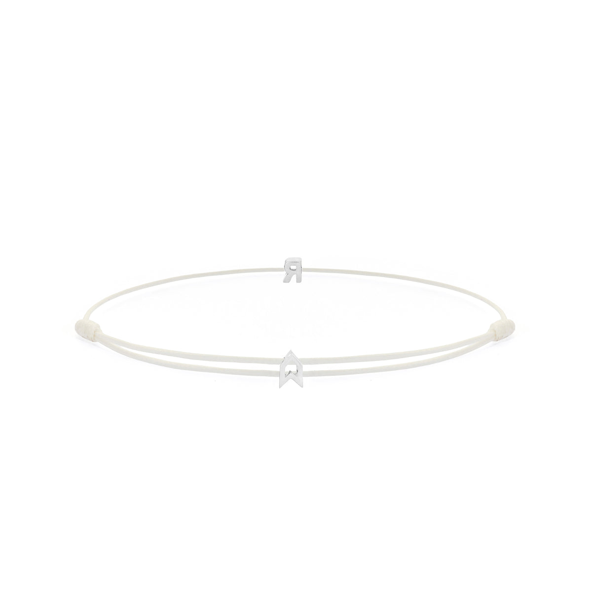 Alphabet White Chance Bracelet in Silver