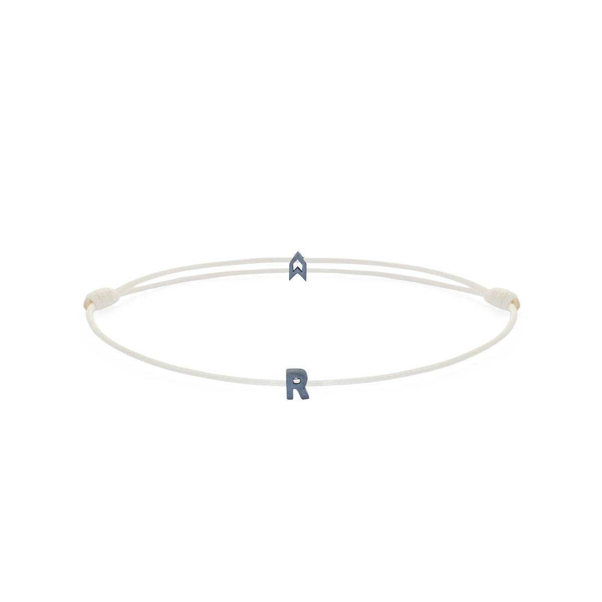 Alphabet White Chance Bracelet in Oxide