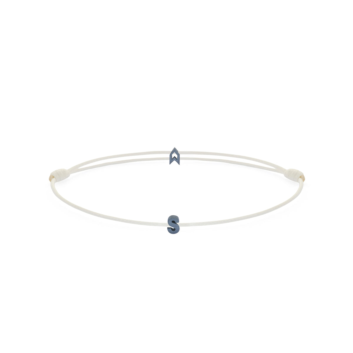 Alphabet White Chance Bracelet in Oxide