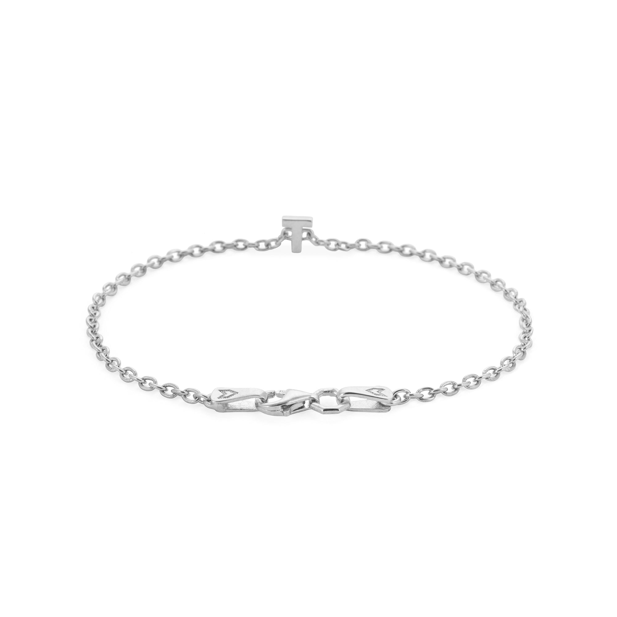 Alphabet Chain Bracelet in Silver