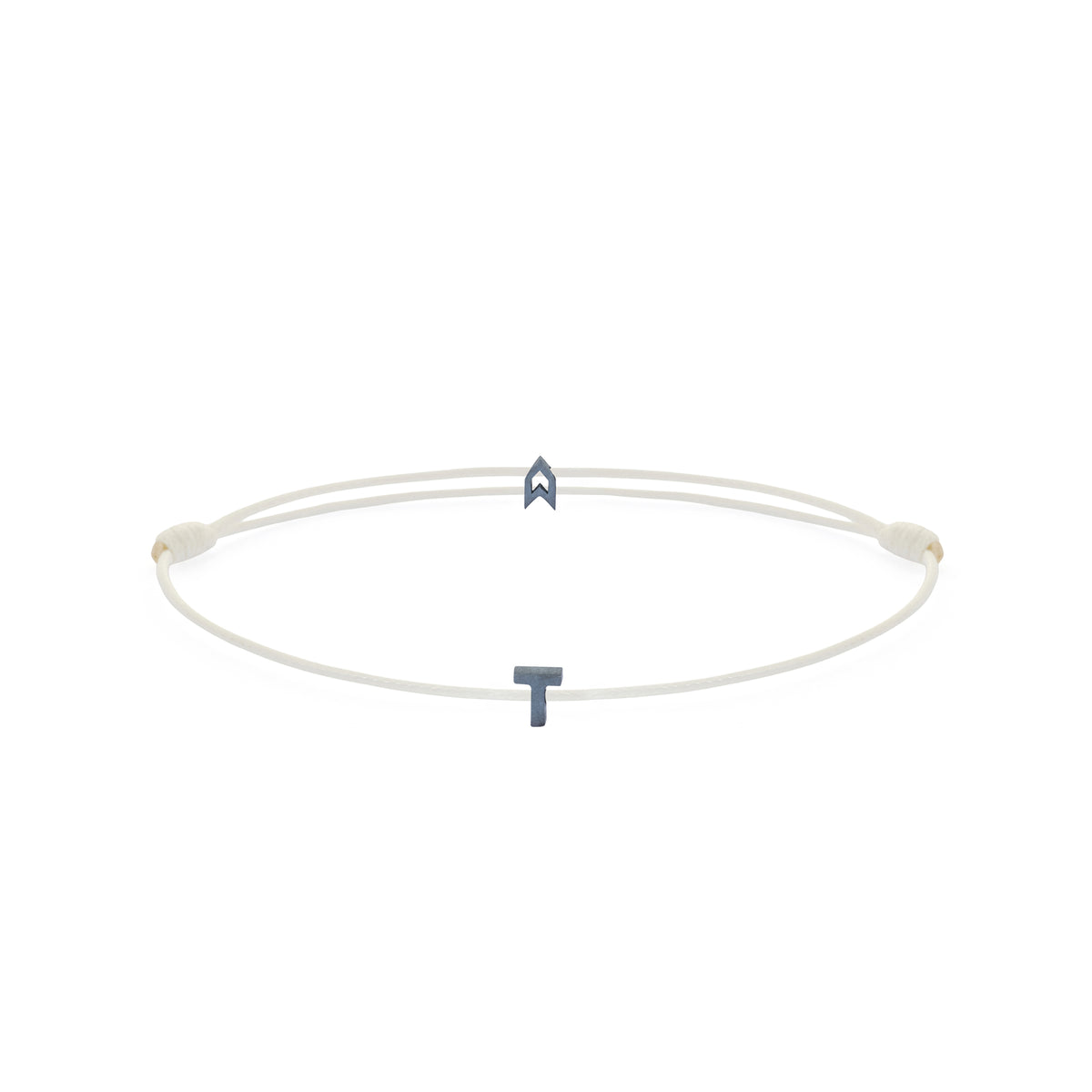 Alphabet White Chance Bracelet in Oxide