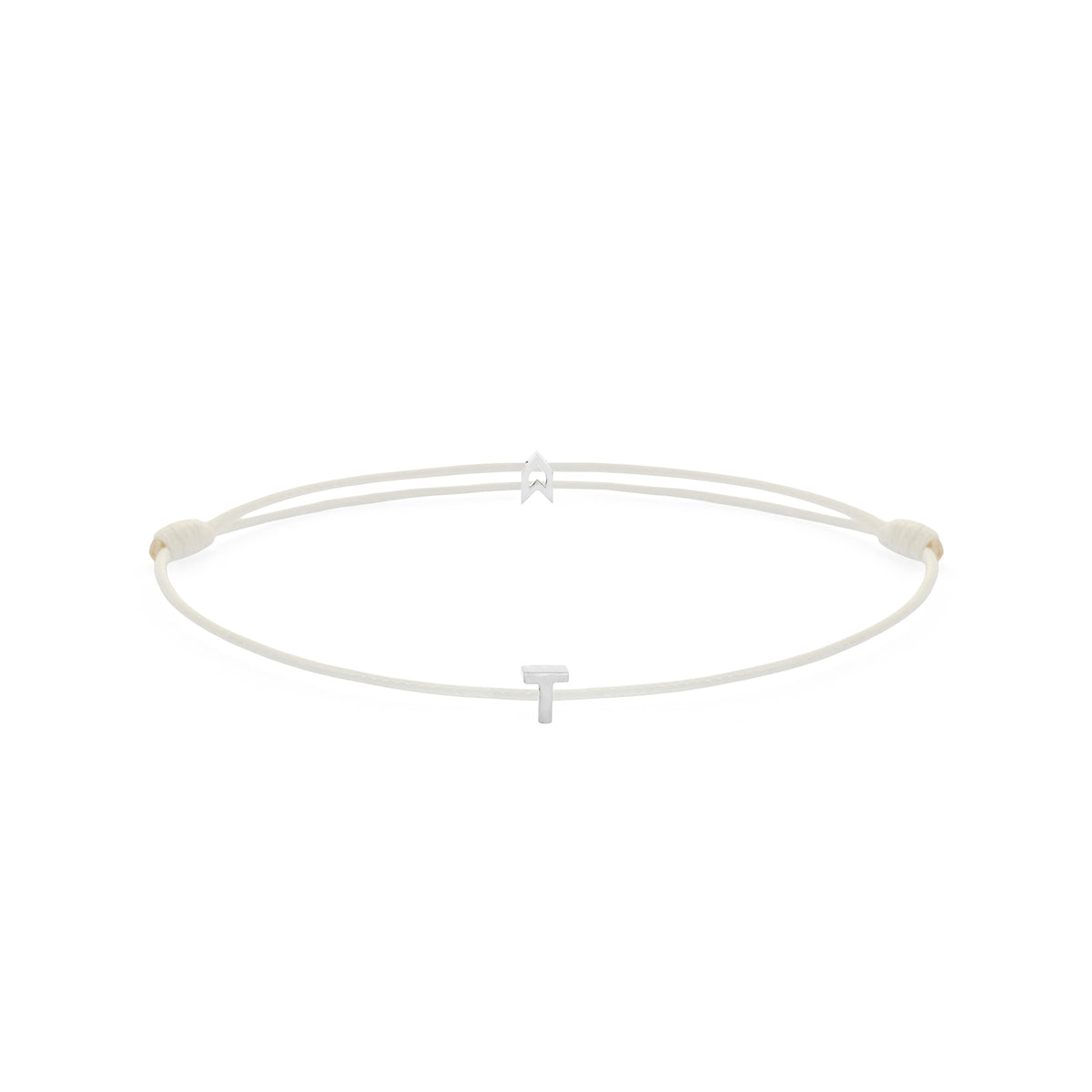 Alphabet White Chance Bracelet in Silver