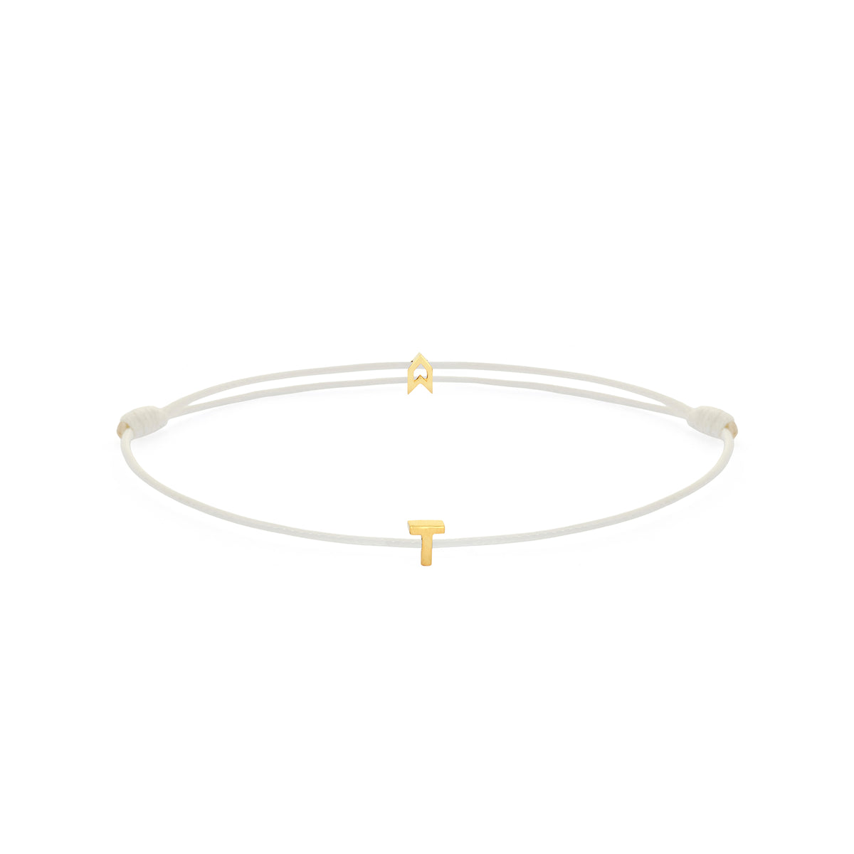 Alphabet White Chance Bracelet in Gold