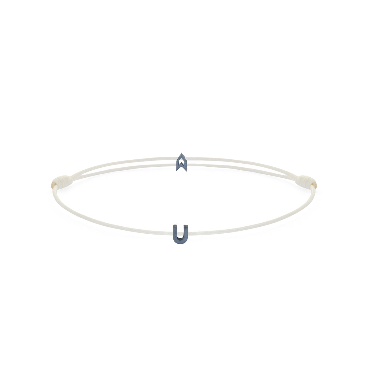 Alphabet White Chance Bracelet in Oxide