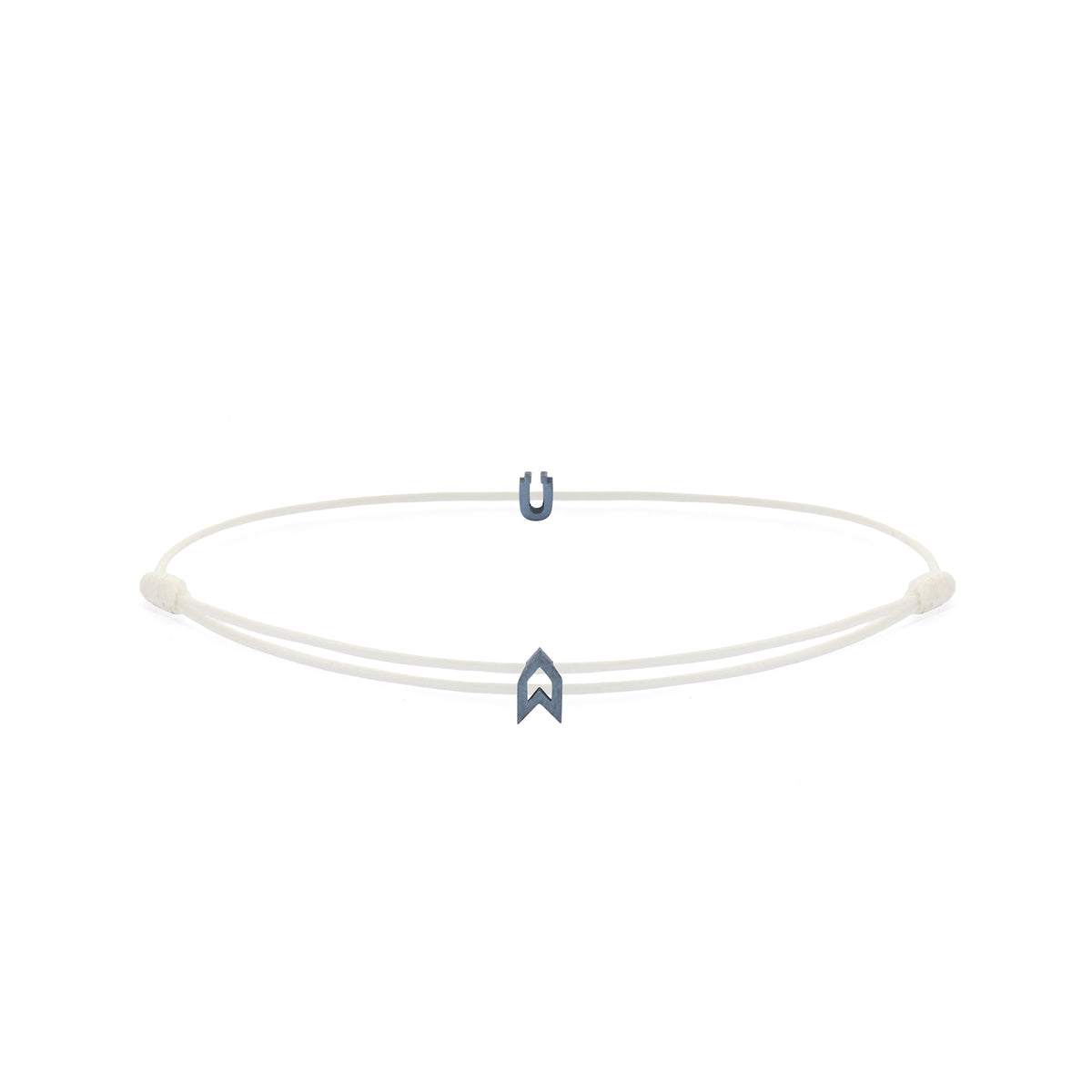 Alphabet White Chance Bracelet in Oxide