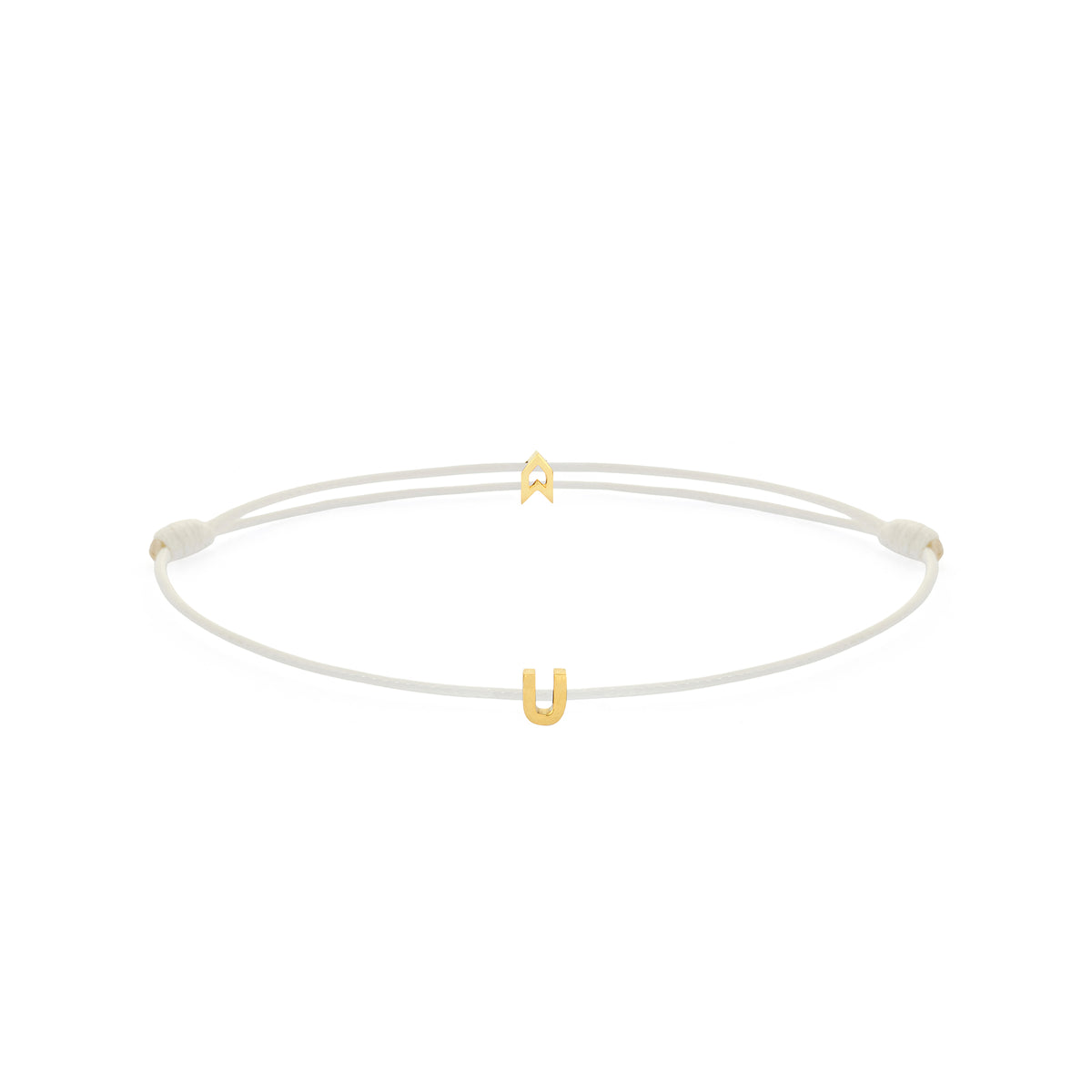Alphabet White Chance Bracelet in Gold