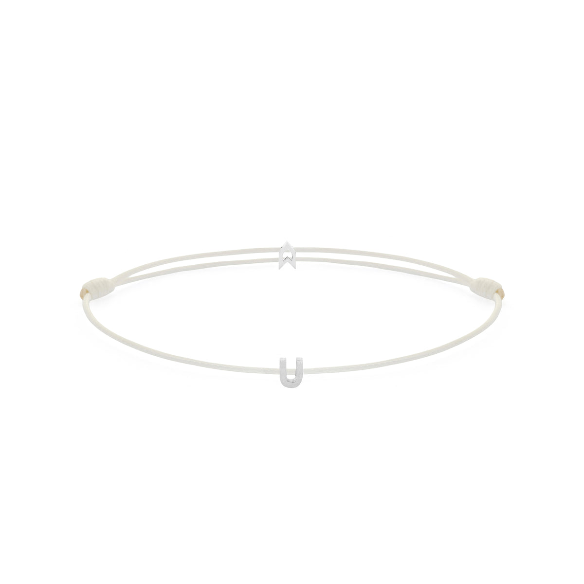 Alphabet White Chance Bracelet in Silver