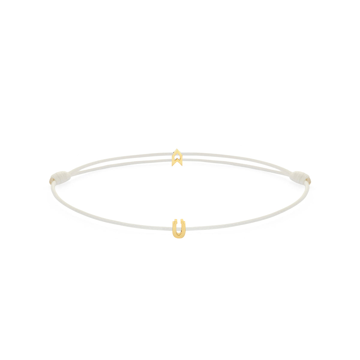 Alphabet White Chance Bracelet in Gold