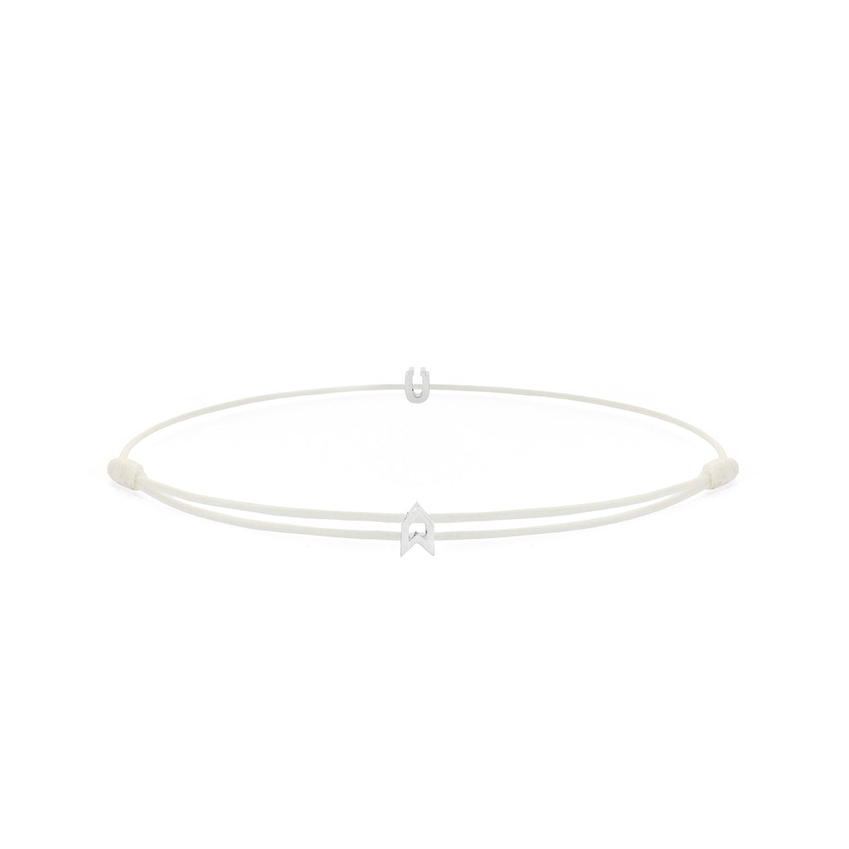 Alphabet White Chance Bracelet in Silver