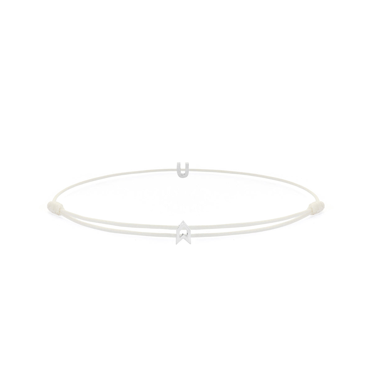 Alphabet White Chance Bracelet in Silver