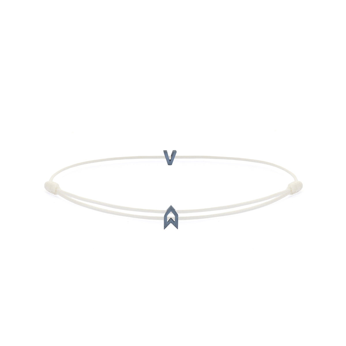 Alphabet White Chance Bracelet in Oxide