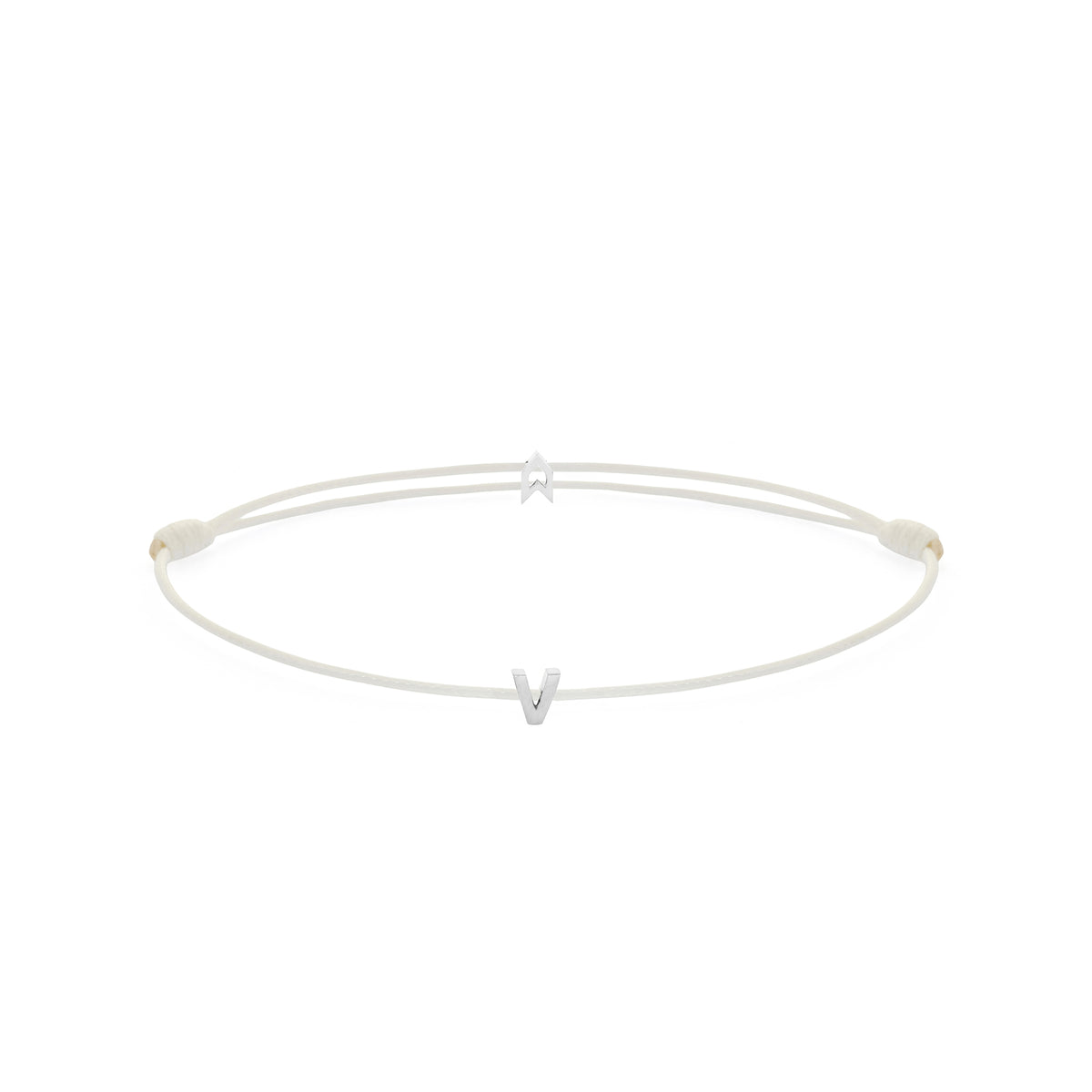 Alphabet White Chance Bracelet in Silver