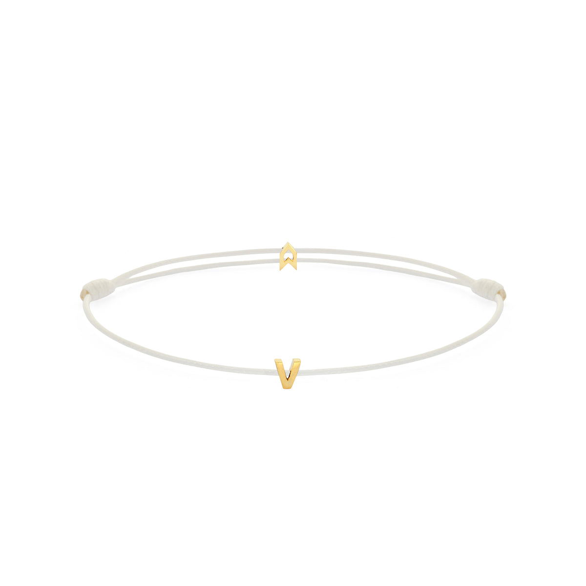 Alphabet White Chance Bracelet in Gold