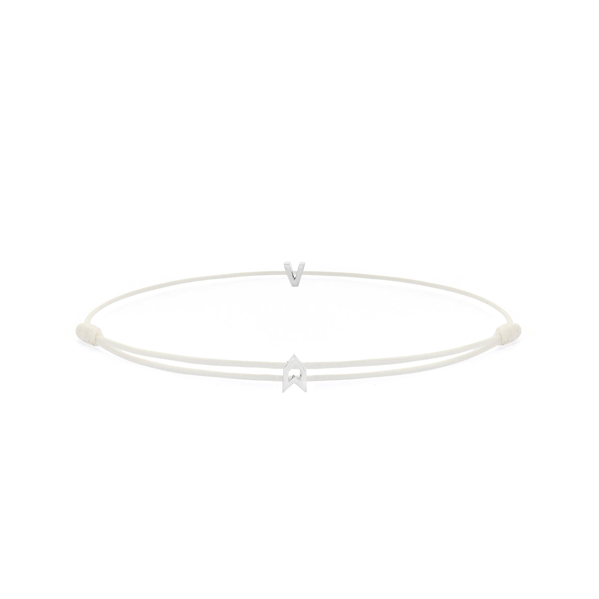 Alphabet White Chance Bracelet in Silver