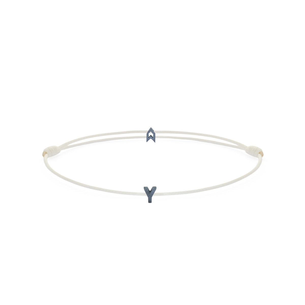 Alphabet White Chance Bracelet in Oxide