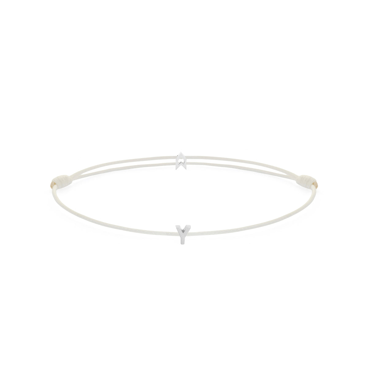Alphabet White Chance Bracelet in Silver