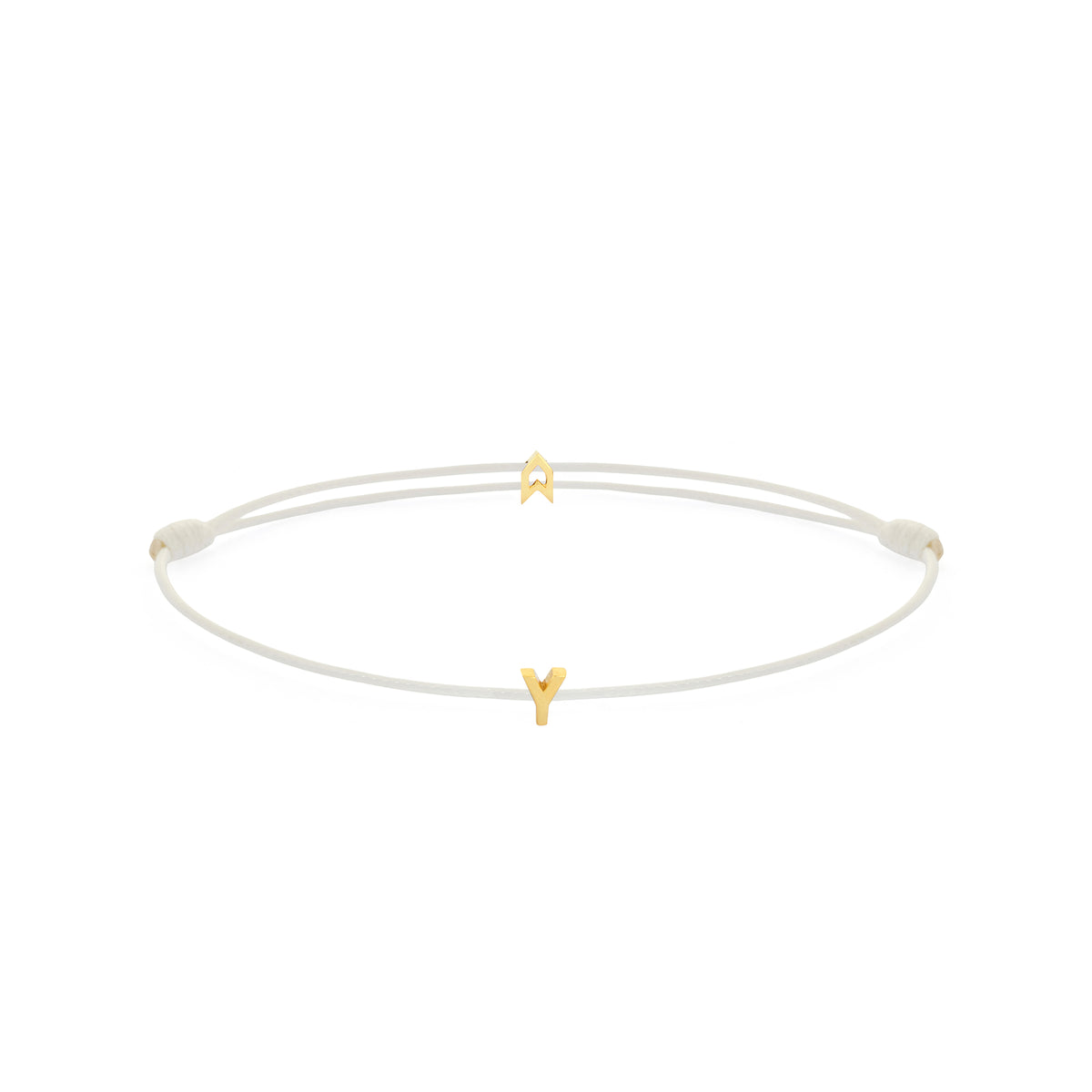 Alphabet White Chance Bracelet in Gold