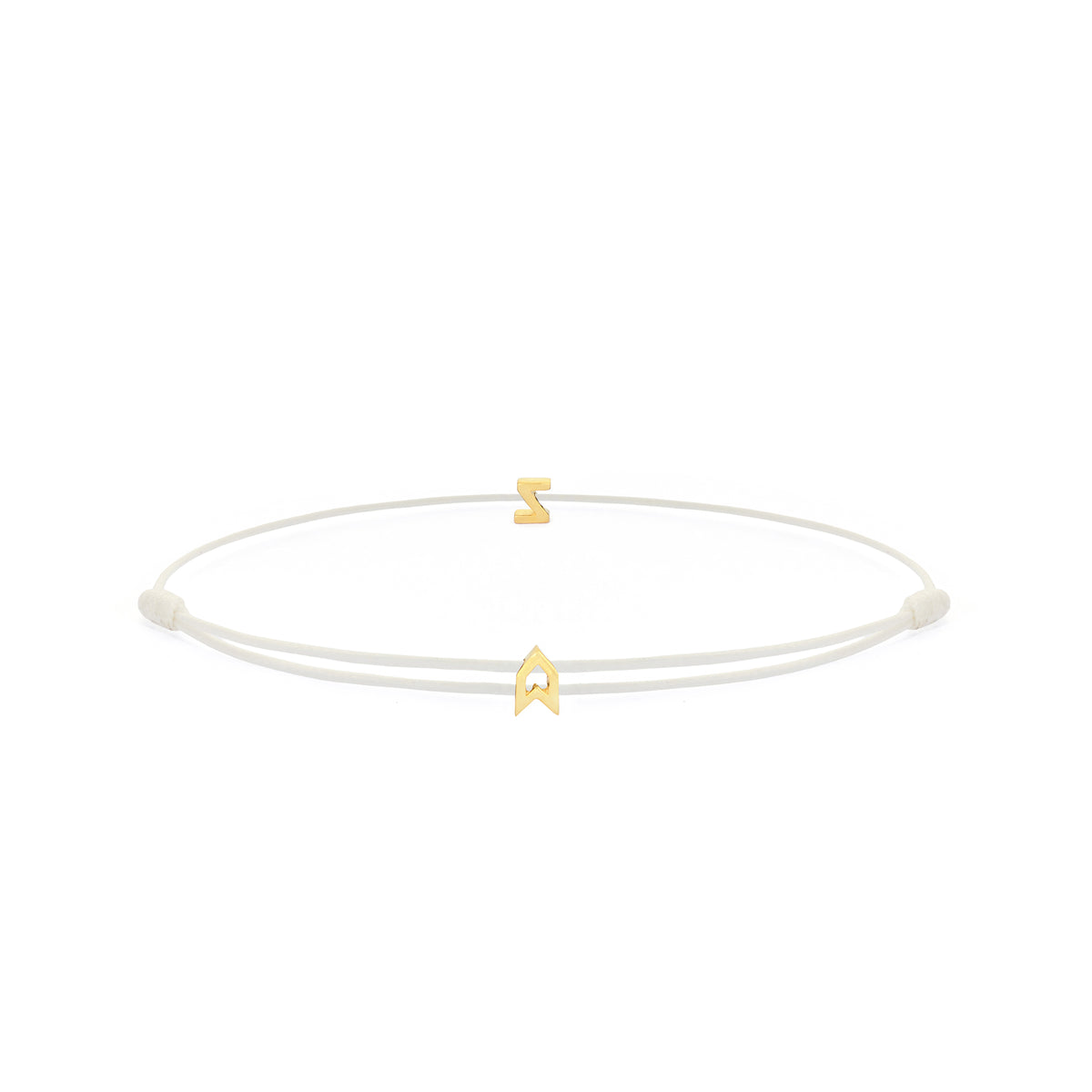Alphabet White Chance Bracelet in Gold