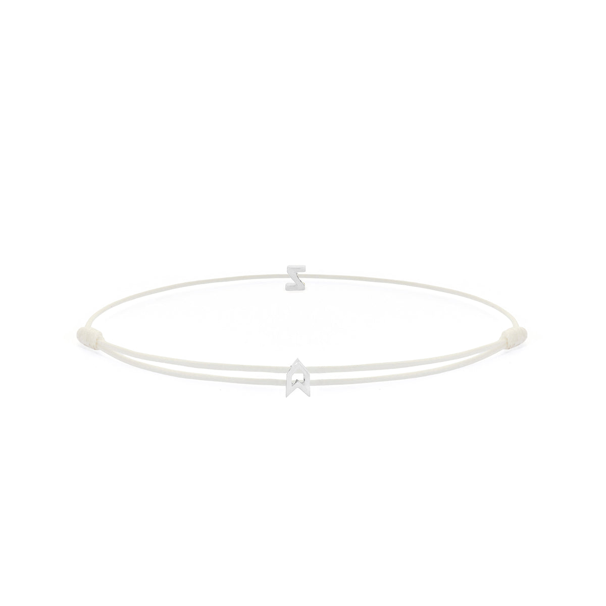 Alphabet White Chance Bracelet in Silver