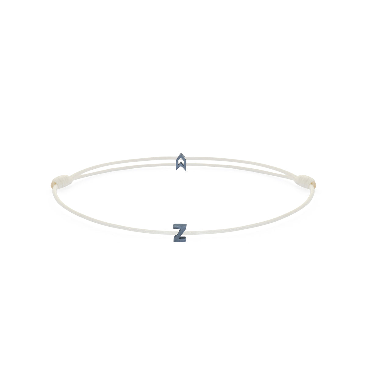 Alphabet White Chance Bracelet in Oxide