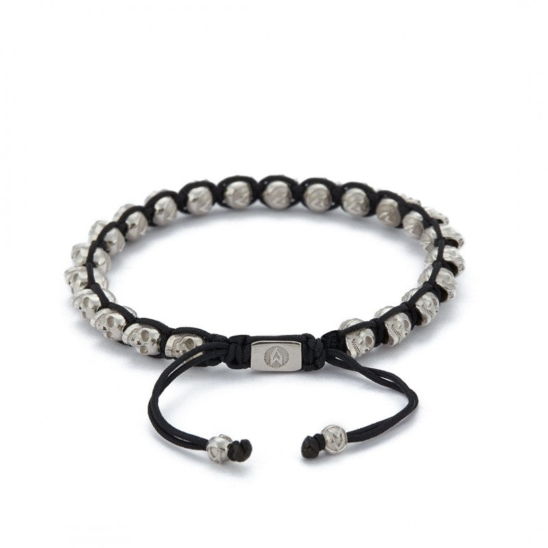 Skulls Shamballa Bracelet in Silver– Atolyewolf Modern & Luxury Jewelry