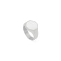 Silver Octagonal Ring in White