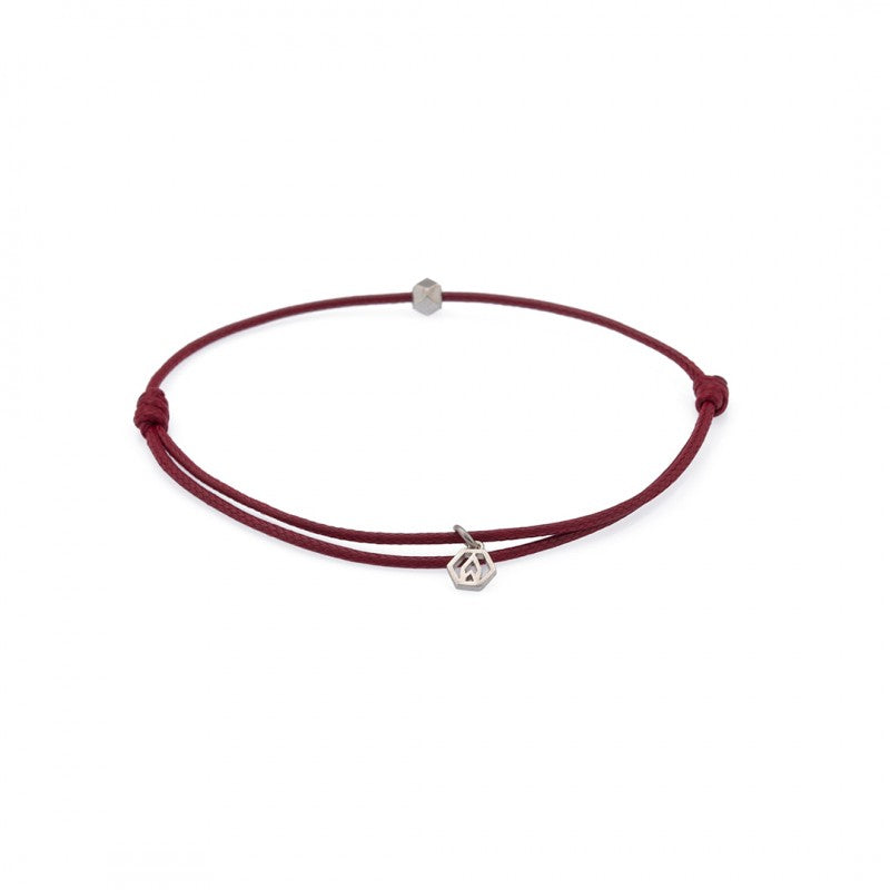 Claret Red Chance Bracelet in Silver