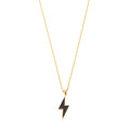 Black Lightning Necklace in Gold