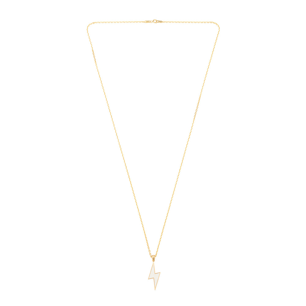 White Lightning Necklace in Yellow Gold