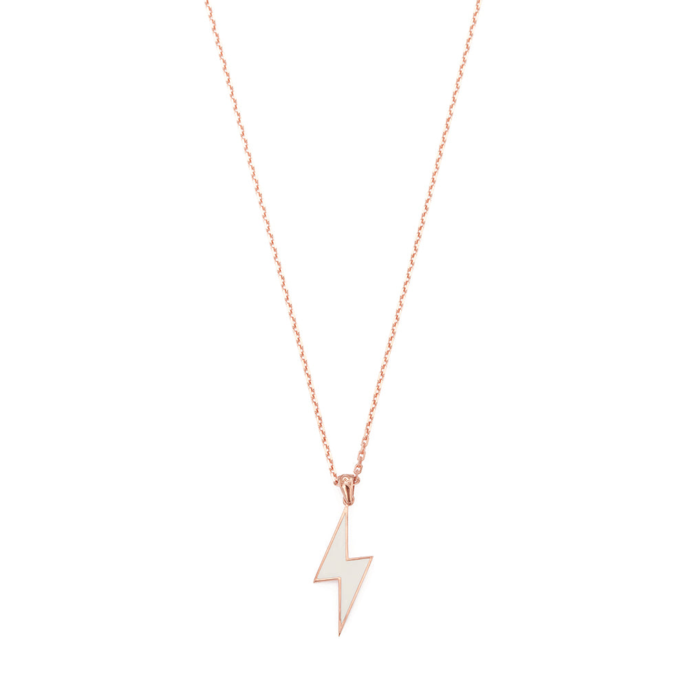 White Lightning Necklace in Rose Gold