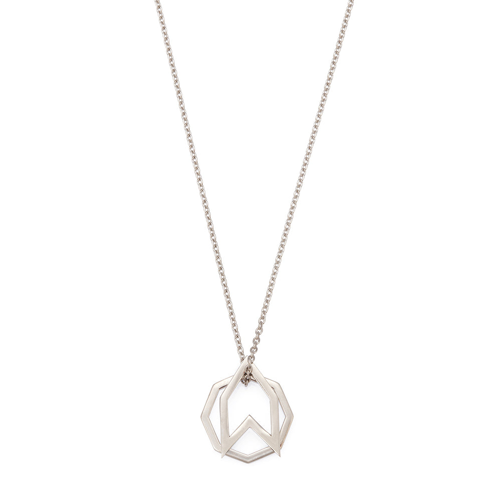 Octagonal Logo Necklace in Silver