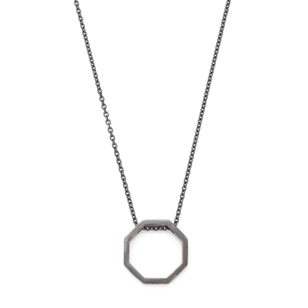 Octagonal Necklace in Oxide