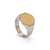 Solid Gold and Silver Octagonal Ring