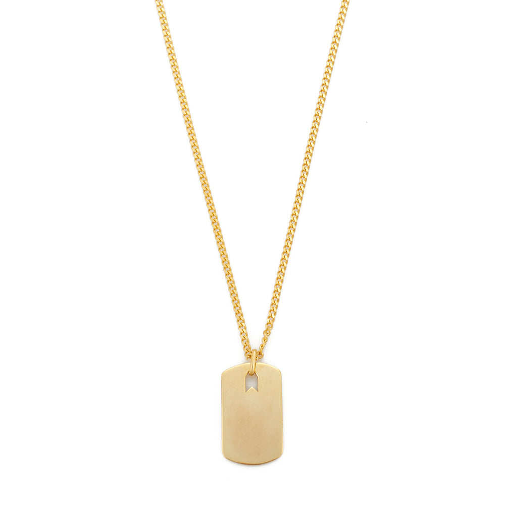 Solid Gold Plate Necklace