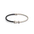 AW Hook Half Leather Bangle in Silver