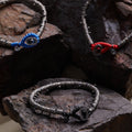 Black Serrated Snake Knot Bracelet in Oxide