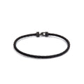 AW Hook Black Leather Bangle in Oxide