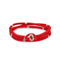 Red Triple Snake Knot Bracelet in Silver