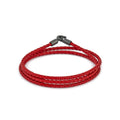 Red Triple Leather Bracelet in Oxide