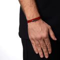 Red Triple Leather Bracelet in Oxide