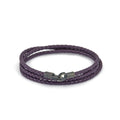 Purple Triple Leather Bracelet in Oxide