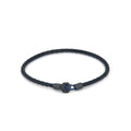 Navy Blue Leather Chance Bracelet in Oxide