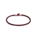 Claret Red Leather Chance Bracelet in Silver