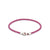 Pink Leather Chance Bracelet in Silver