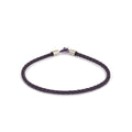 Purple Leather Chance Bracelet in Silver