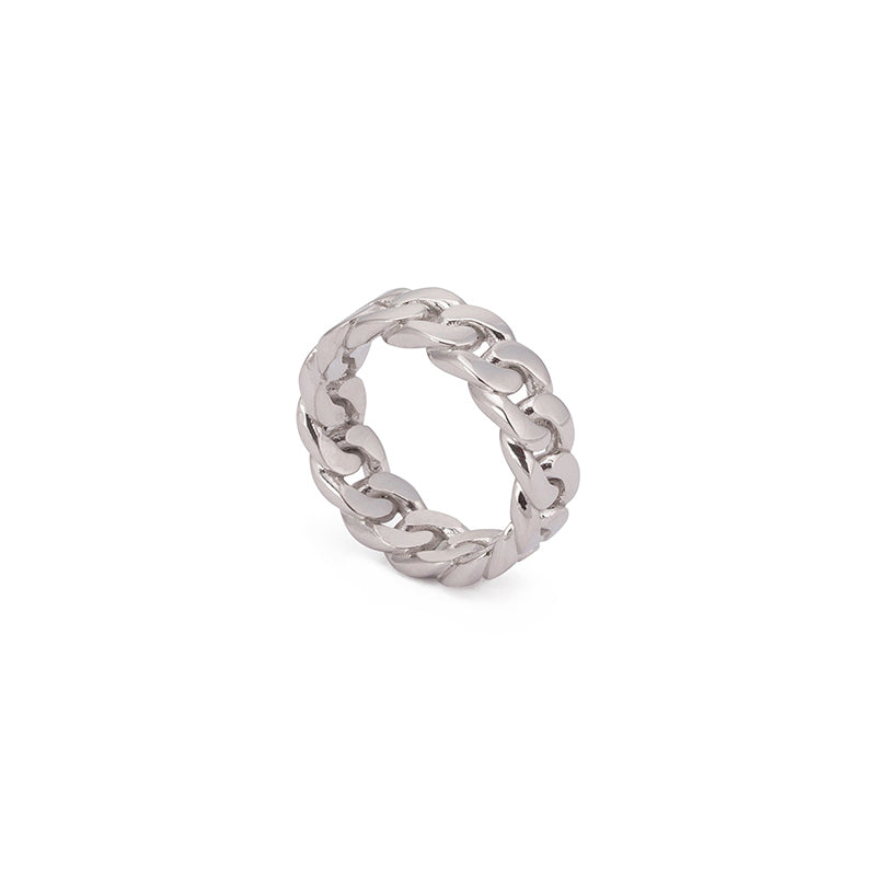 Curb Chain Ring in Silver