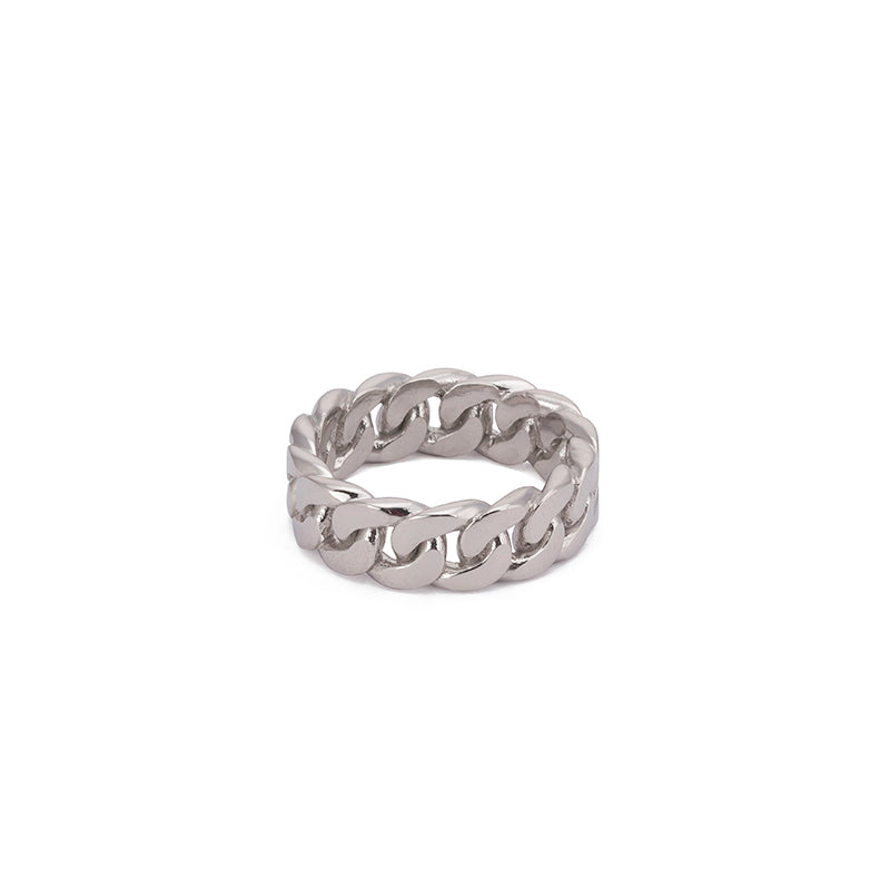 Curb Chain Ring in Silver