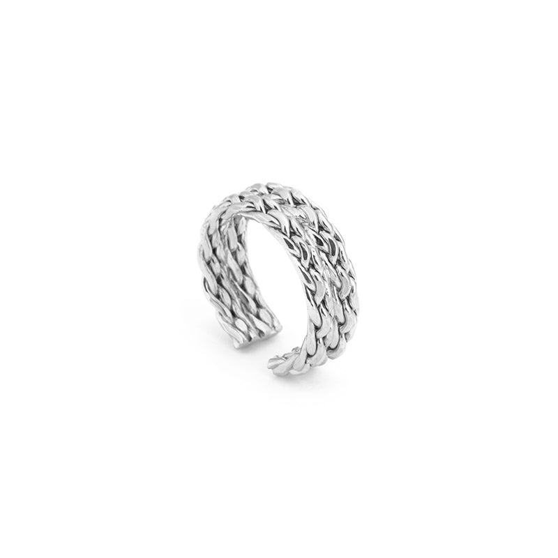 Double Chain Ring in Silver
