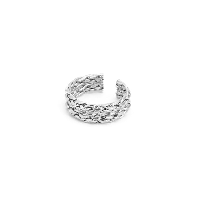 Double Chain Ring in Silver