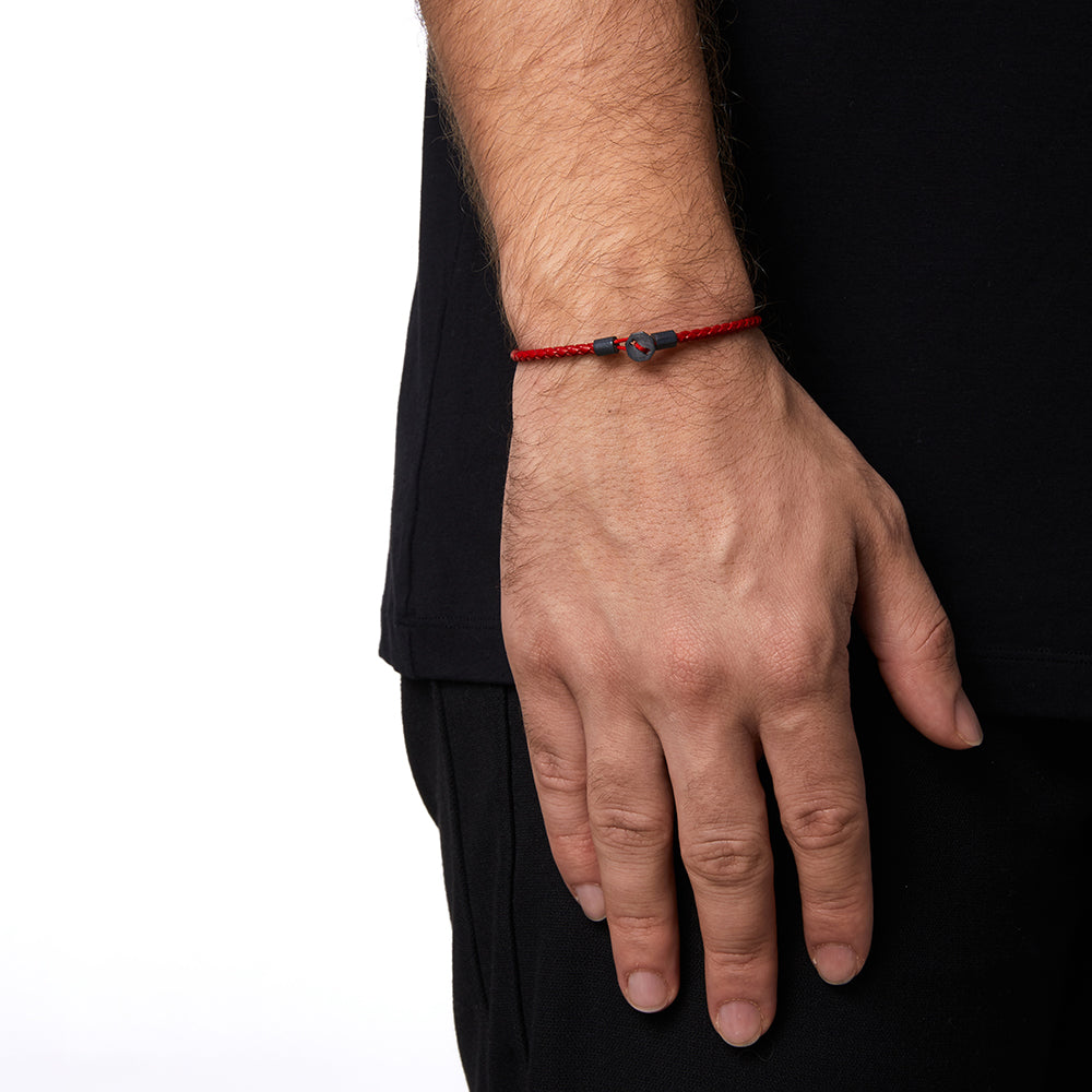 Red Leather Chance Bracelet in Oxide